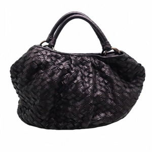 Miu Miu Intrecciato Braid Leather Handbag Dark Purple